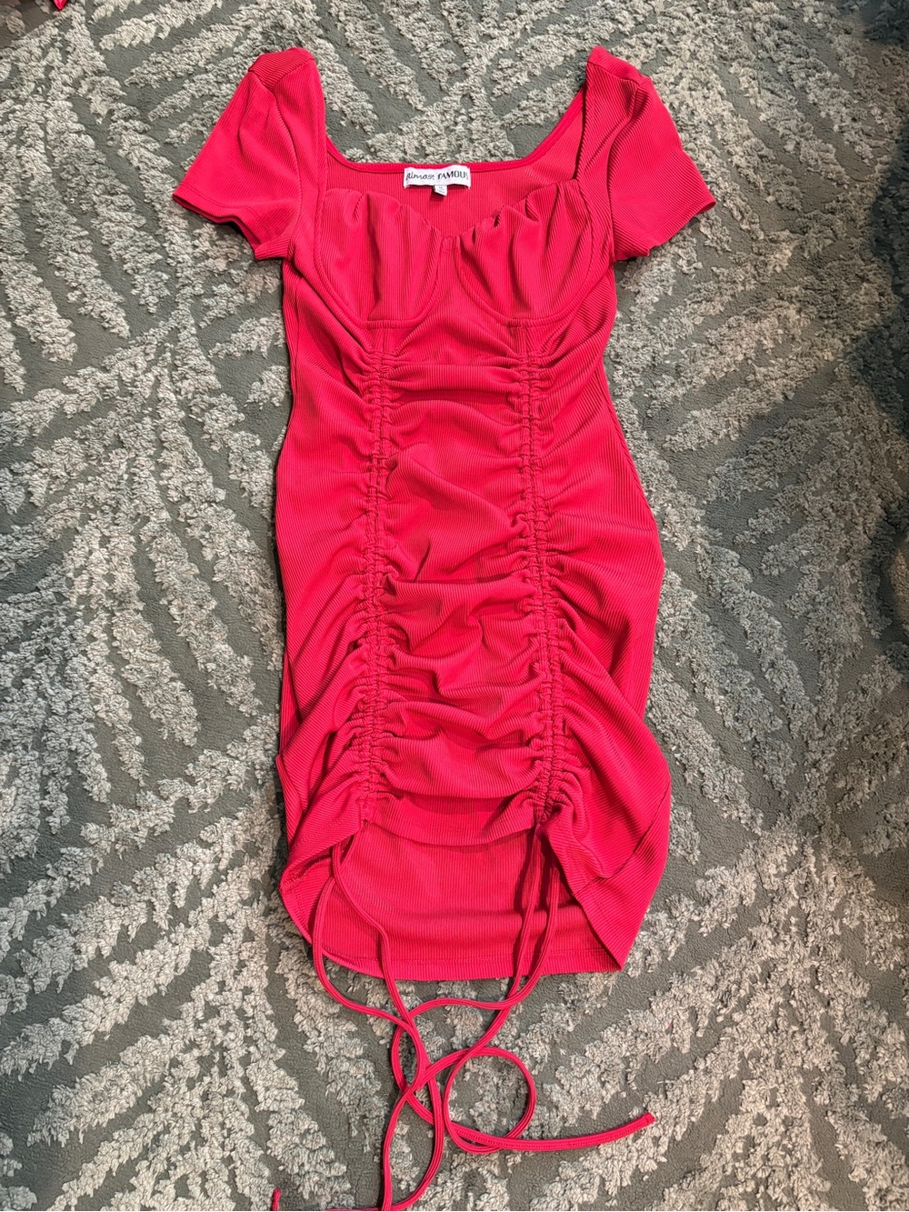 Almost Famous Red Ruched Midi Dress